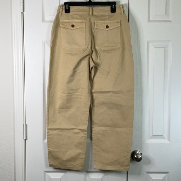 Women's High-Rise Barrel Leg Tan Pants Size 8 - Picture 9 of 11